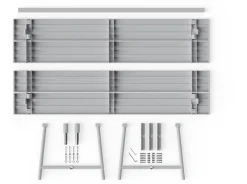 Table de jardin rectangulaire en aluminium gris clair 220x100x76cm Fred's - Fatboy