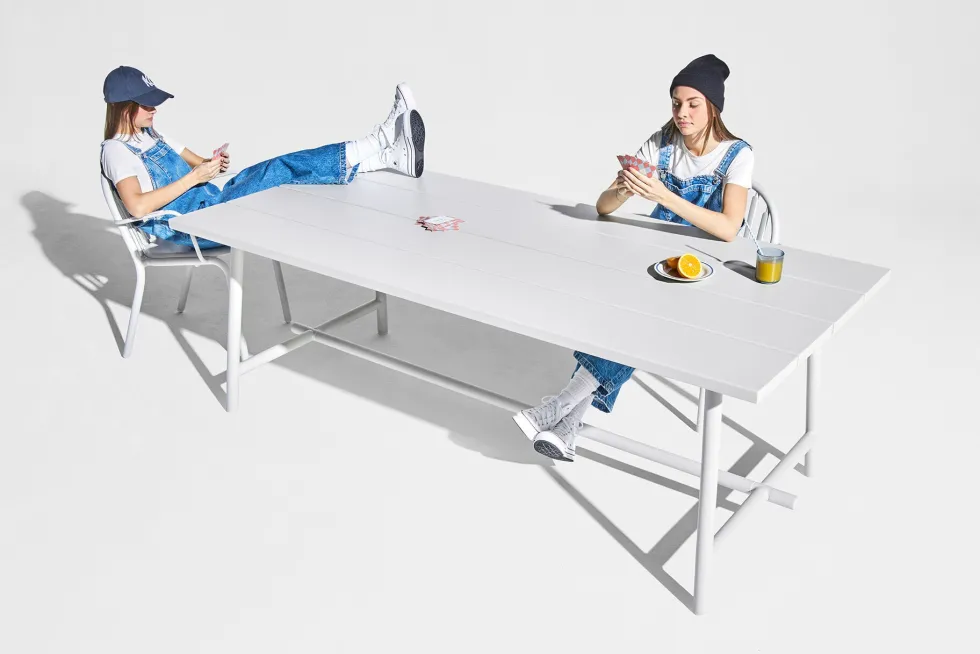 Table de jardin rectangulaire en aluminium gris clair 220x100x76cm Fred's - Fatboy