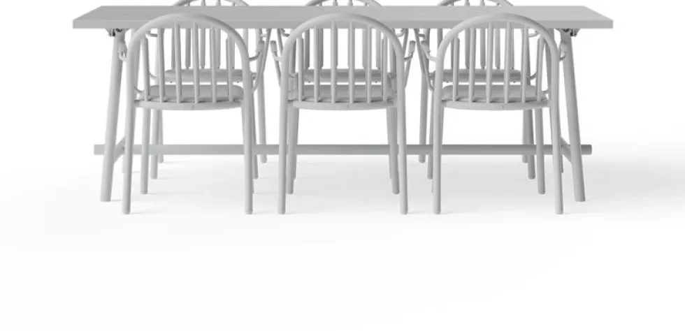 Table de jardin rectangulaire en aluminium gris clair 220x100x76cm Fred's - Fatboy