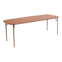 Table de jardin rectangulaire en aluminium terracotta 220 cm Week end - Petite friture