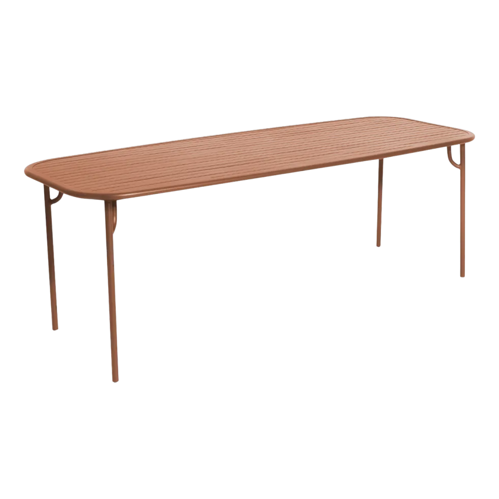 Table de jardin rectangulaire en aluminium terracotta 220 cm Week end - Petite friture