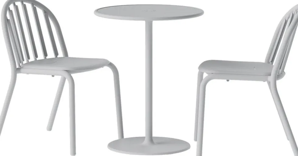 Table de jardin ronde en aluminium gris clair 60x76cm Fred's - Fatboy