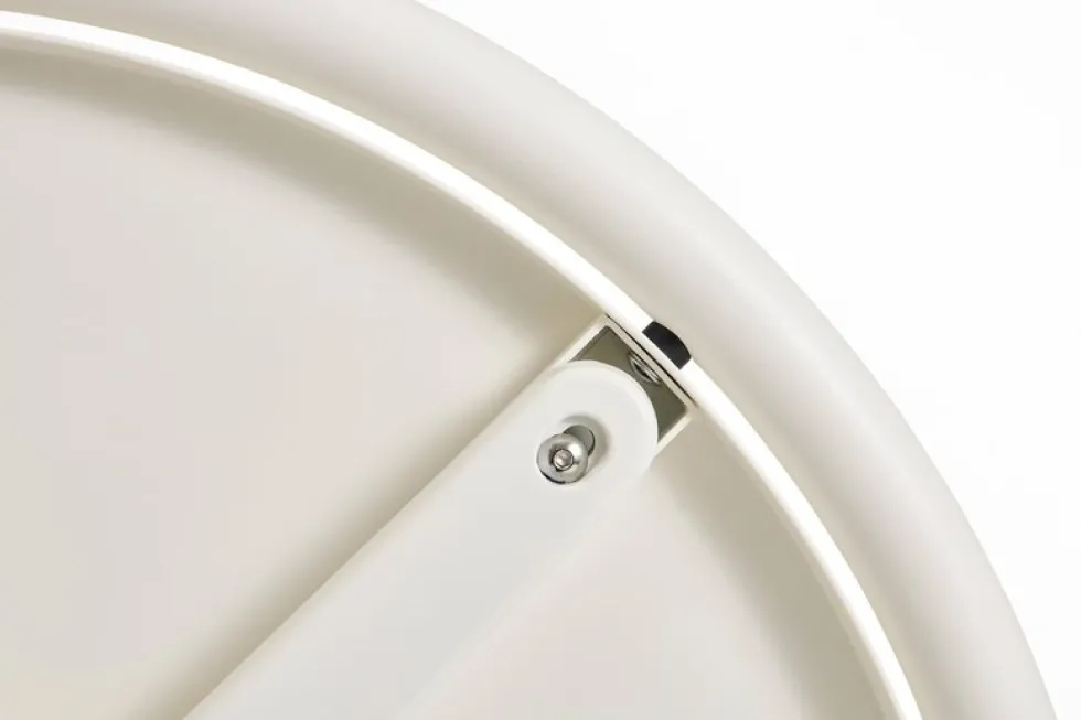 Table de jardin ronde en aluminium laqué blanc cassé 55x74cm Deville - HAY