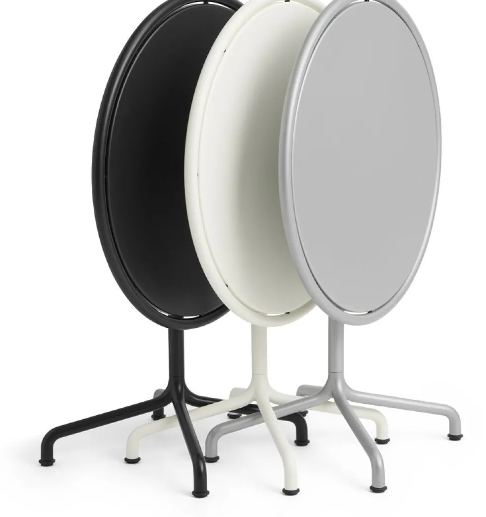 Table de jardin ronde en aluminium laqué blanc cassé 80x74cm Deville - HAY