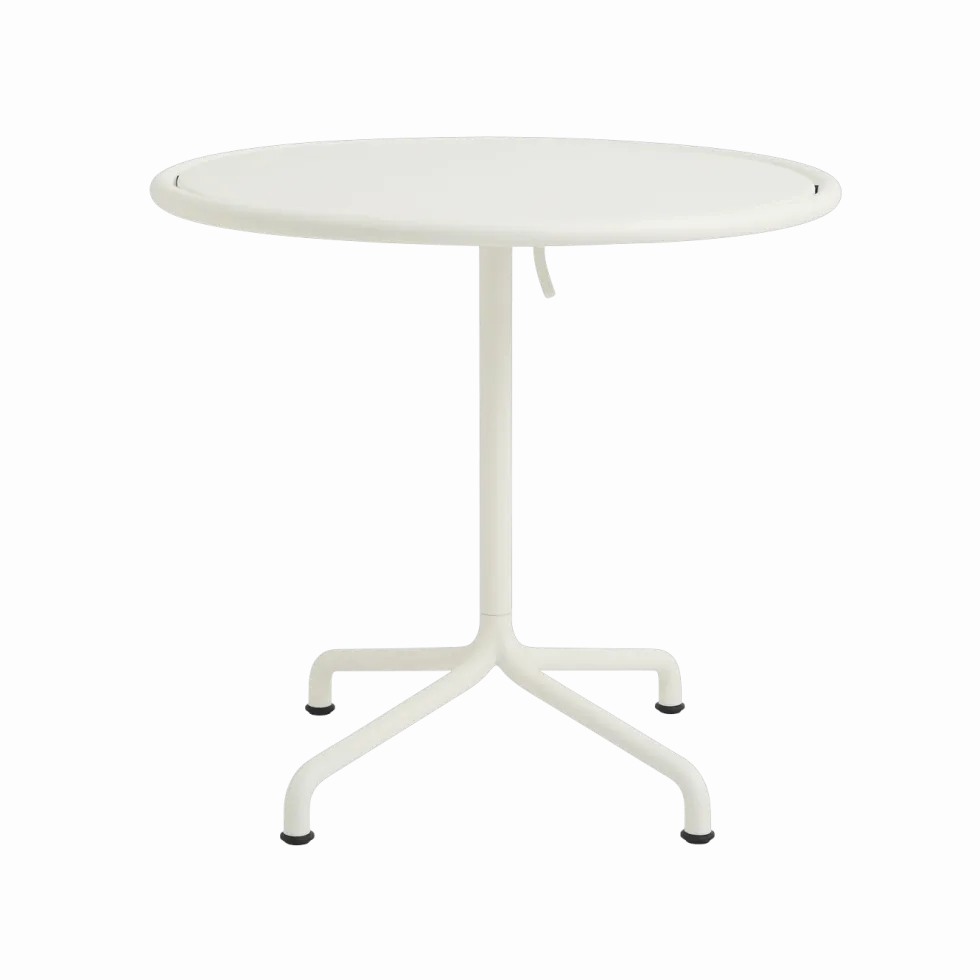 Table de jardin ronde en aluminium laqué blanc cassé 80x74cm Deville - HAY