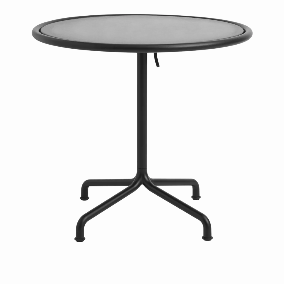 Table de jardin ronde en aluminium laqué gris anthracite 80x74cm Deville - HAY