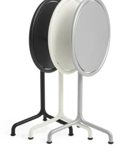 Table de jardin ronde en aluminium laqué gris argenté 55x74cm Deville - HAY