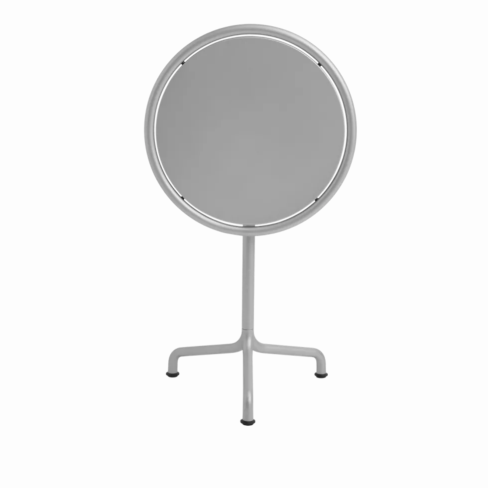 Table de jardin ronde en aluminium laqué gris argenté 55x74cm Deville - HAY