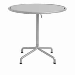 Table de jardin ronde en aluminium laqué gris argenté 80x74cm Deville - HAY