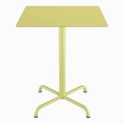 Table d'extérieur carrée en aluminium jeune citron avec pieds 60x74cm pico - Houe