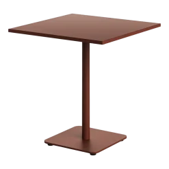 Table d'extérieure carré en acier thermolaqué rouge brique 70x70cm Moka - TIPTOE