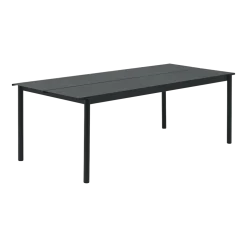 Table d'extérieur en acier noir 220 x 90 cm Linear - Muuto
