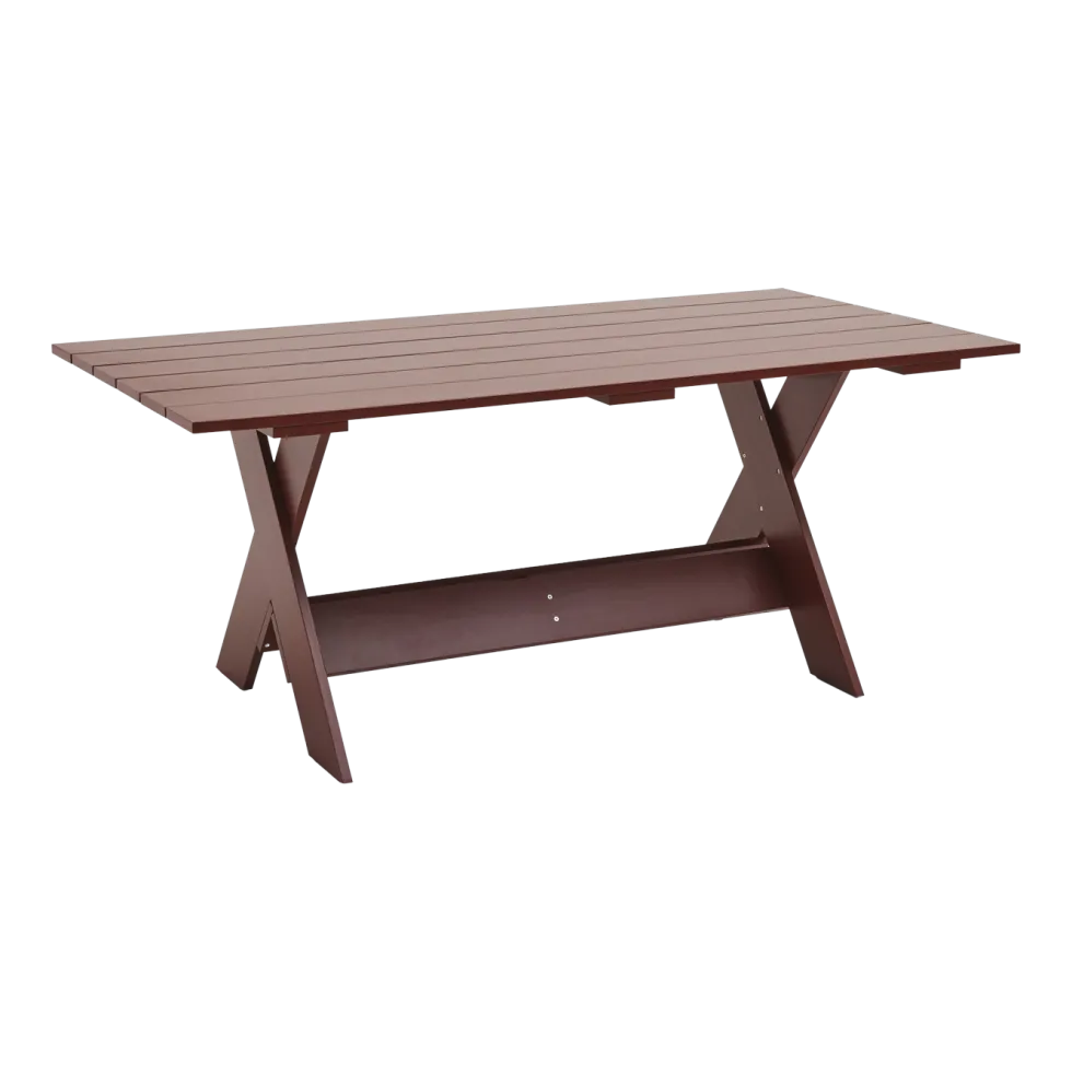 Table d'extérieur en pin laqué à l'eau bordeaux 180 cm Crate - Hay