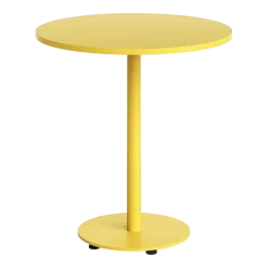 Table d'extérieure ronde en acier thermolaqué jaune soleil 70 cm Moka - TIPTOE