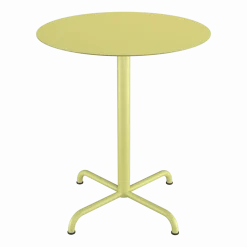 Table d'extérieur ronde en aluminium beige avec pieds 64x74cm pico - Houe