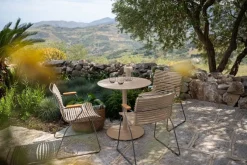 Table d'extérieur ronde en aluminium jaune citron 74cm pico - Houe