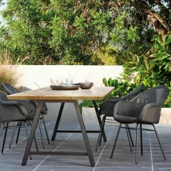 Table d'extérieur teck massif et noir 285 x 100 cm Matteo - Vincent Sheppard