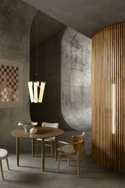 Table à dîner ronde en chêne fumé clair 120 cm Oku - NORR11