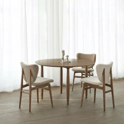 Table à dîner ronde en chêne naturel 120 cm Oku - NORR11