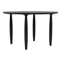 Table à dîner ronde en chêne noire 120 cm Oku - NORR11