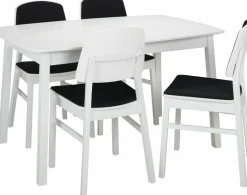 Table ellipse rectangulaire en bouleau et MDF blanc 137 x 90 cm Verona - Hans K