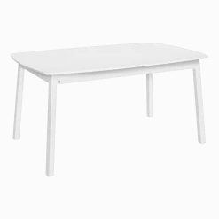 Table ellipse rectangulaire en bouleau et MDF blanc 160 x 102 cm Verona - Hans K