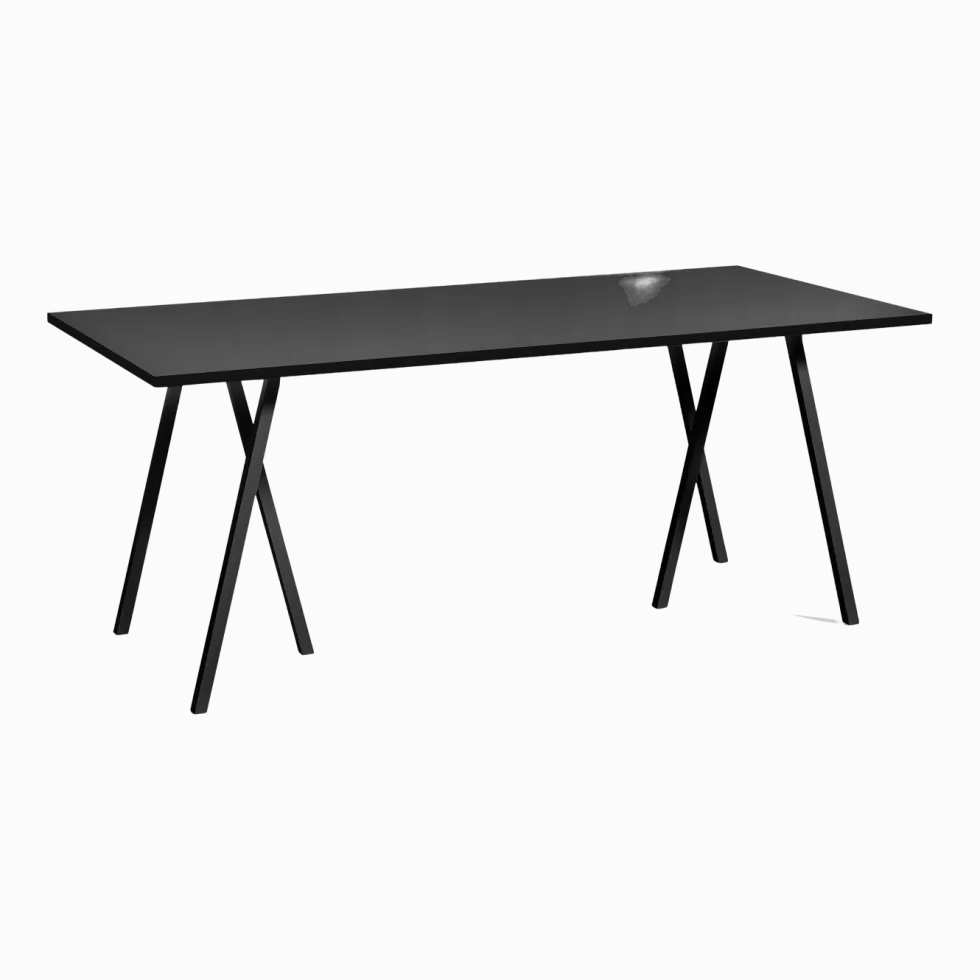 Table en acier noire L180 cm Loop Stand - HAY