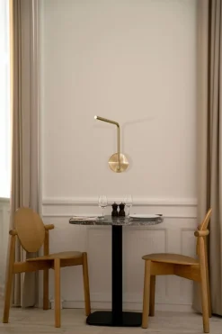 Table en acier noir et plateau en marbre cm Gather - Umage
