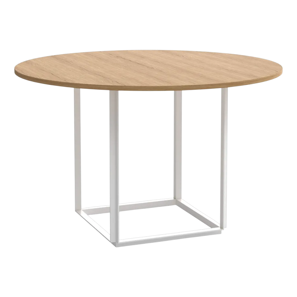 Table en chêne clair et structure blanche 120cm Florence - New Works