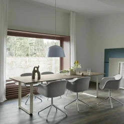 Table en chêne massif fumé et aluminium blanc 170 x 85 cm 70/70 - Muuto