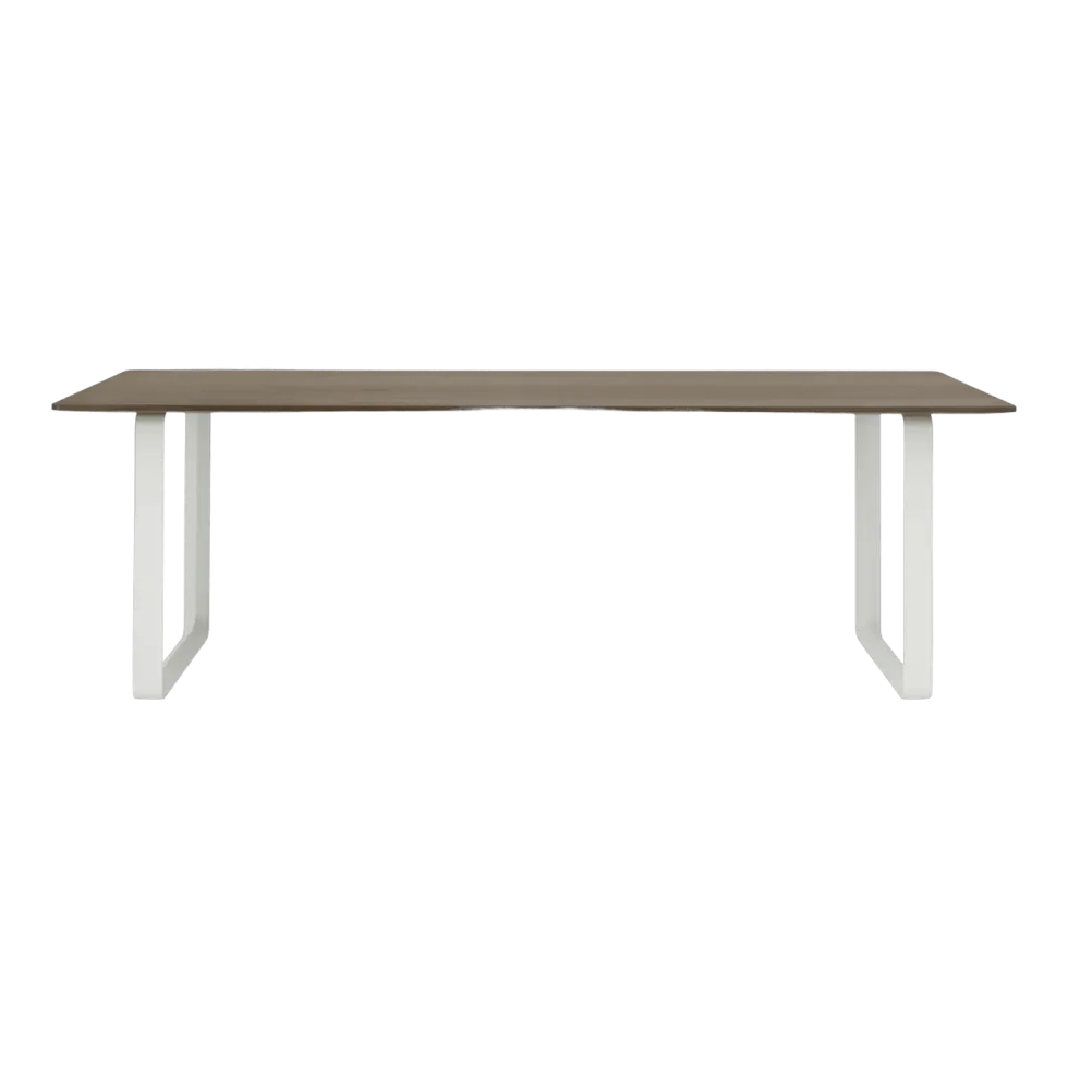 Table en chêne massif fumé et aluminium blanc 225 x 90 cm 70/70 - Muuto