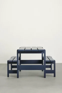 Table en pin laqué bleu métal 230 x 83 x 74 cm Weekday - Hay