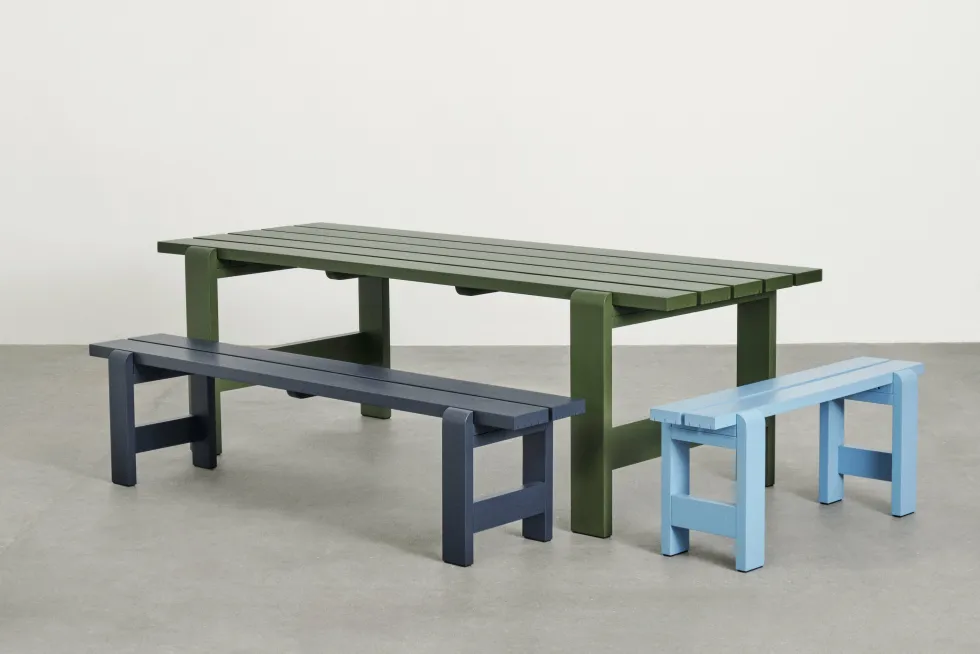 Table en pin laqué olive 230 x 83 x 74 cm Weekday - Hay