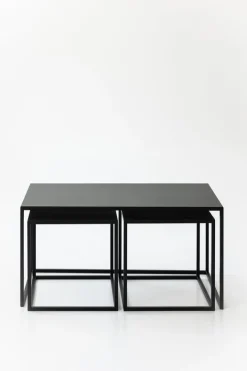 Table gigogne en acier noir 45x90cm Tre Semina X - Metallbude