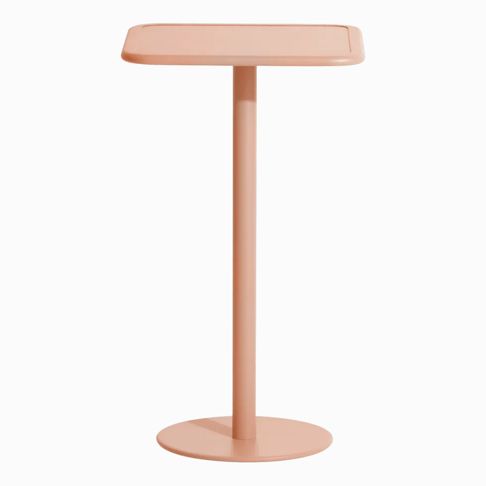 Table haute carrée outdoor rose blush Week end - Petite friture