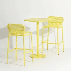 Table haute carrée outdoor vert jade Week end - Petite friture