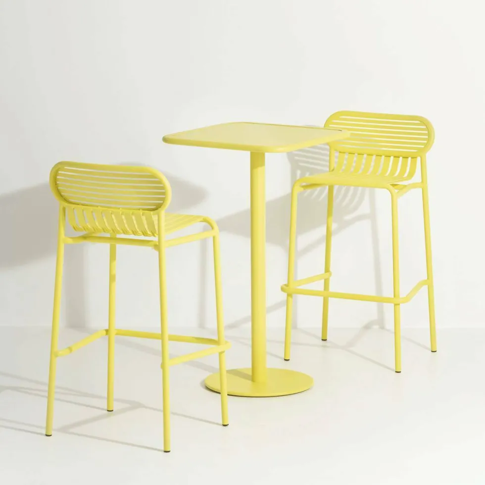 Table haute carrée outdoor vert jade Week end - Petite friture