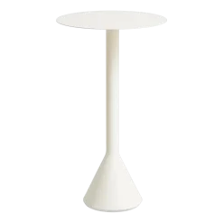 Table haute cone en acier thermolaqué blanc crème 60x105cm Palissade - HAY