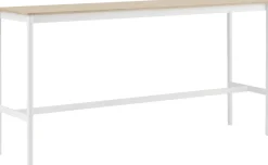 Table haute en chêne contreplaqué et piétement blanc 50 x 190 x 95 cm Base - Muuto