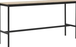 Table haute en chêne contreplaqué et piétement noir 50 x 190 x 95 cm Base - Muuto