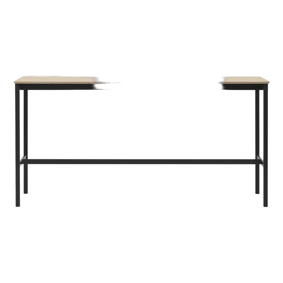 Table haute en chêne contreplaqué et piétement noir 50 x 190 x 95 cm Base - Muuto
