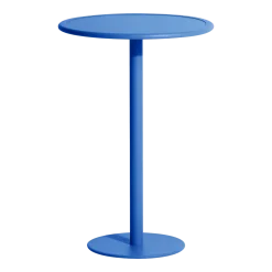 Table haute ronde outdoor bleue Week end - Petite friture