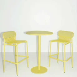 Table haute ronde outdoor bleue Week end - Petite friture