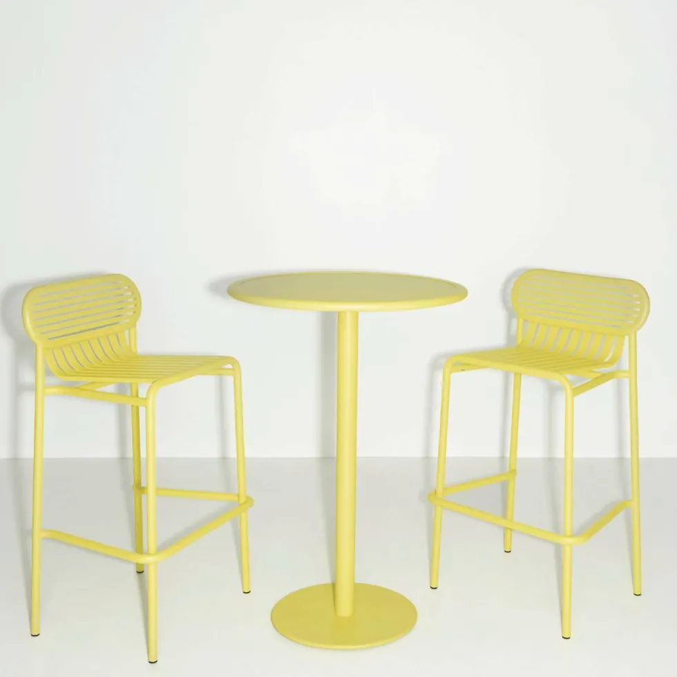 Table haute ronde outdoor rose blush Week end - Petite friture