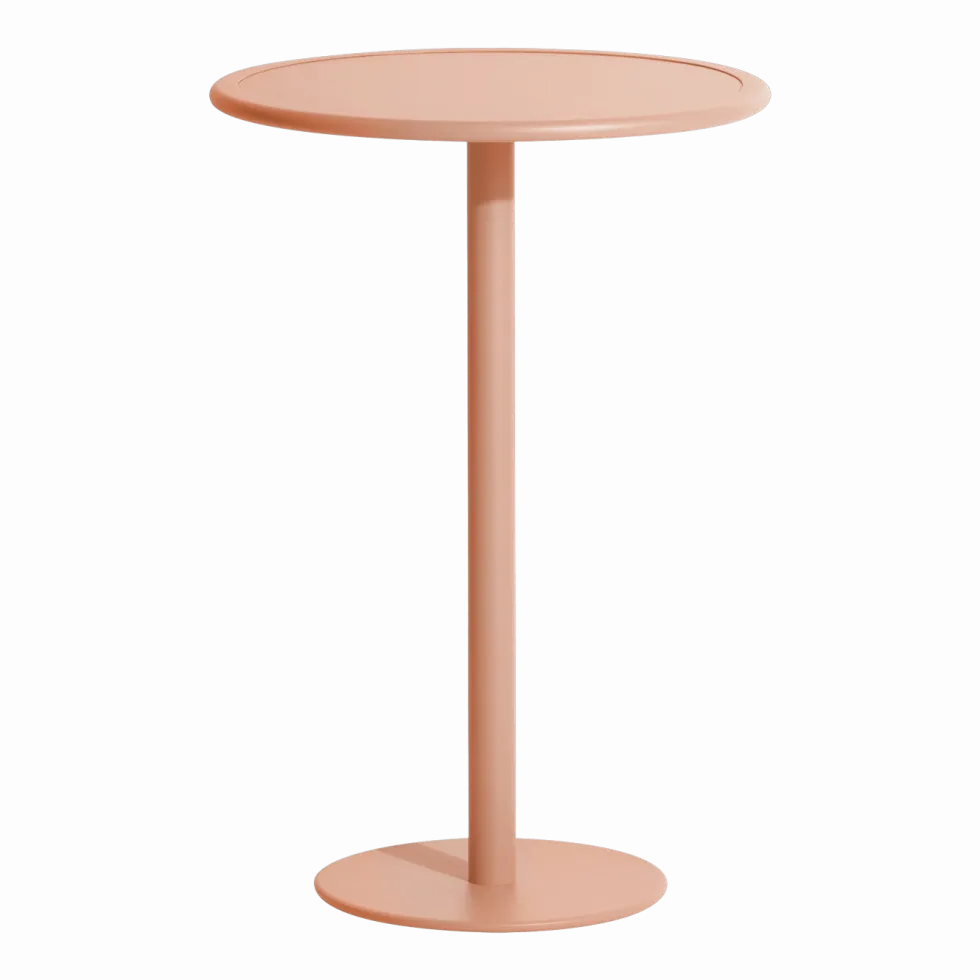Table haute ronde outdoor rose blush Week end - Petite friture