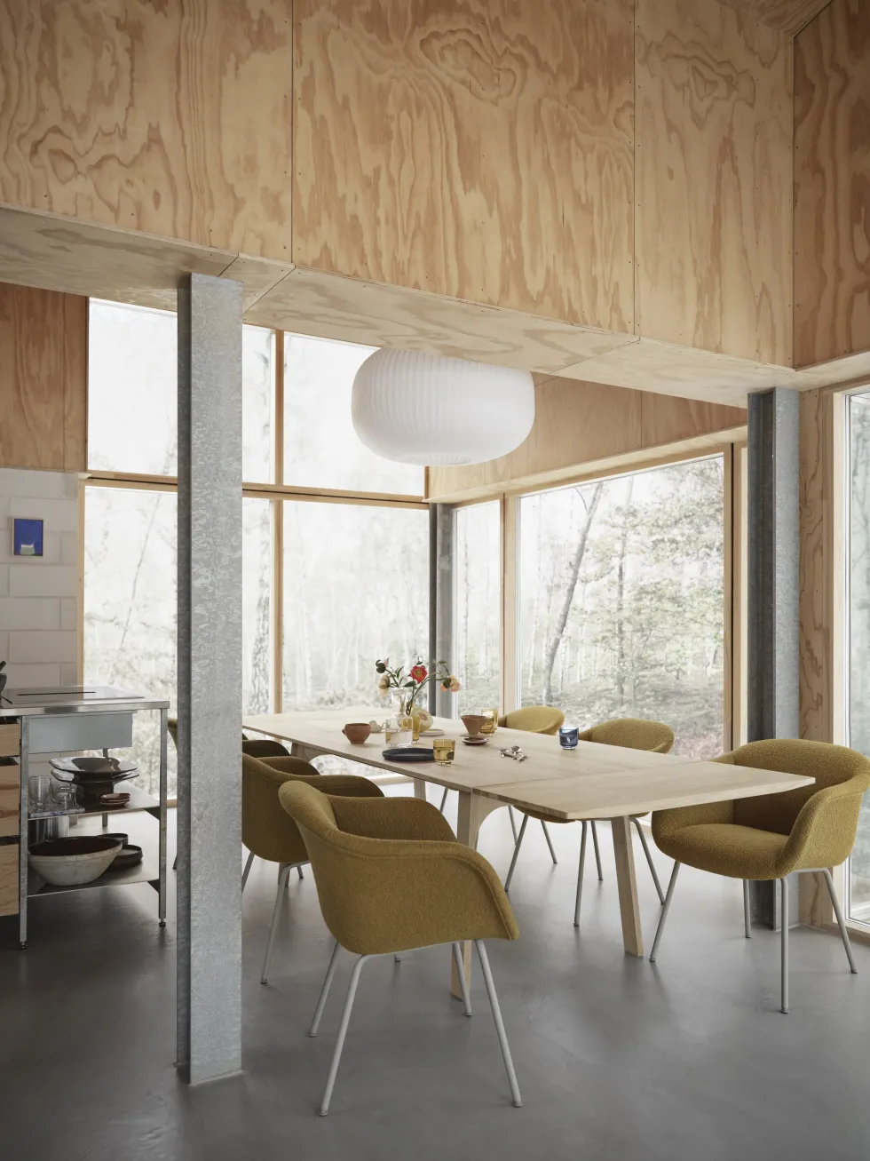 Table à mager avec rallonge en chêne foncé huilé 205x100cm Earnest - Muuto