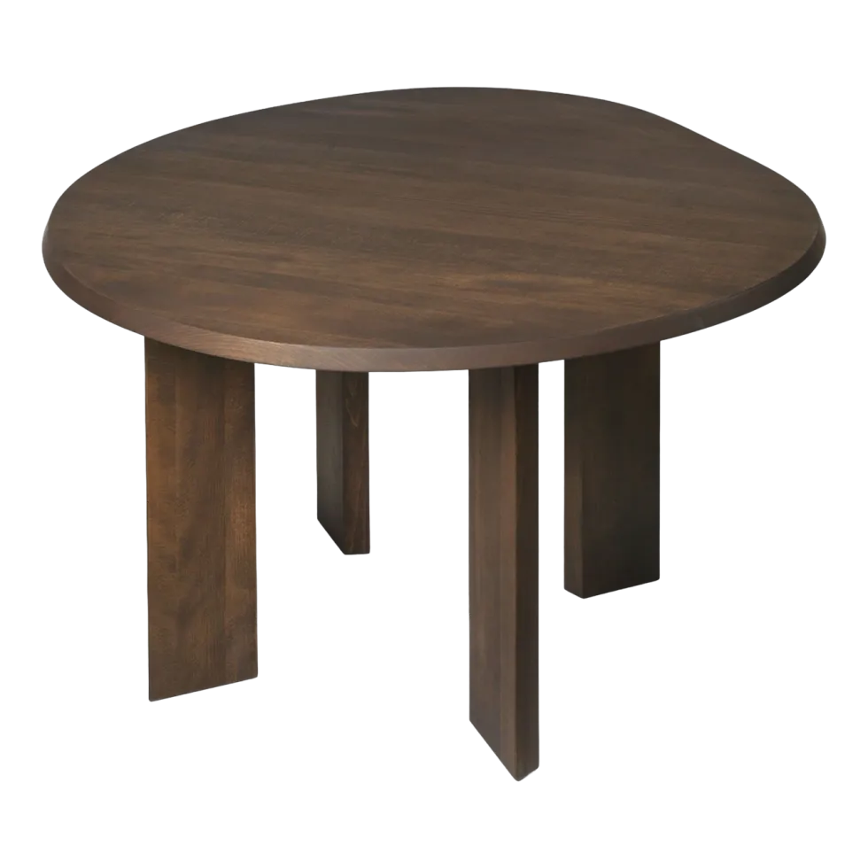 Table à manger asymétrique en hêtre marron foncé 115 cm Tarn - Ferm Living