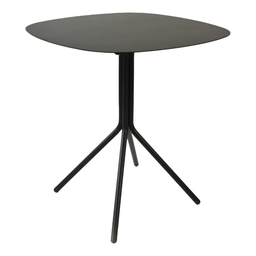 Table à manger carrée en acier ivoire 70 x 70 x 74 Edgar - Resistub