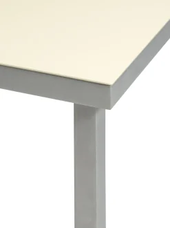 Table à manger carrée en aluminium et ivoire 85x85x74cm - valerie_objects