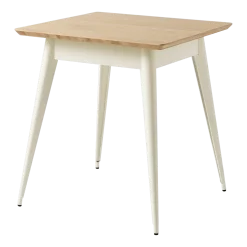Table à manger carrée en chêne et acier blanc perlé 70x70cm 55 - Tolix